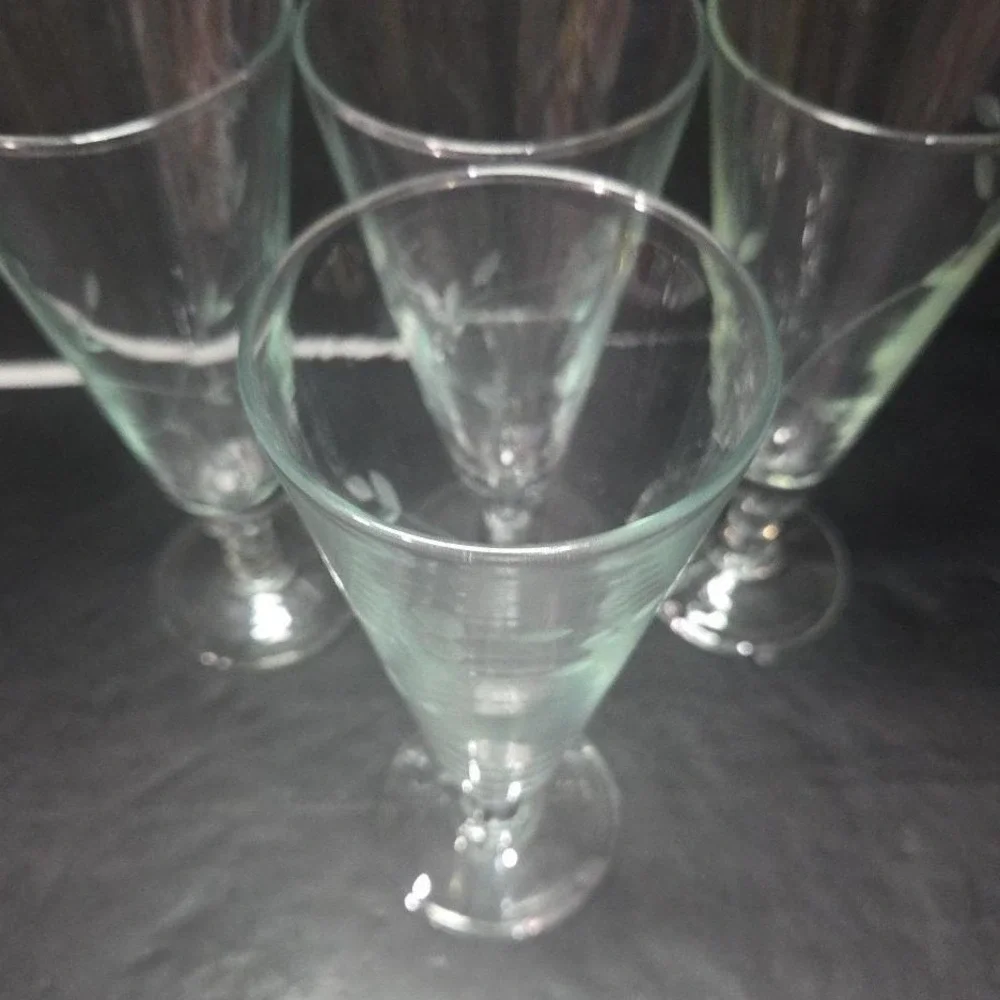 Princess‎ House Heritage Pilsner Glasses, Set of 4, Vintage Footed Glassware